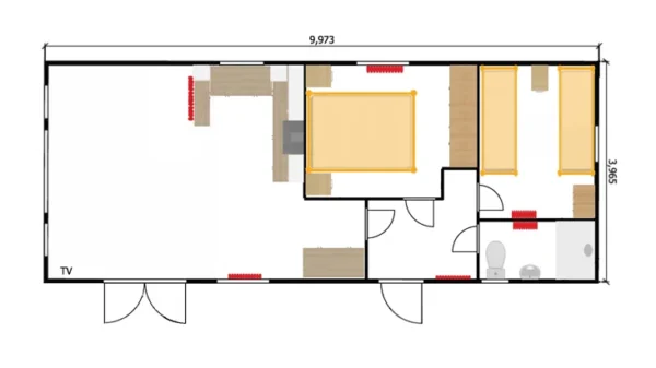 LOVE ATLANTIC 1000 10M00 x 4M00 2 CHAMBRES